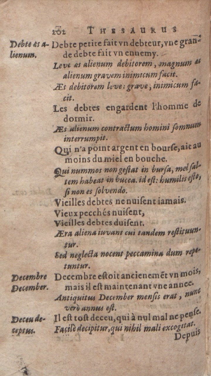 1612 - Dominicus Custos - Trésor des proverbes français  - Bibliopol-Olomuc