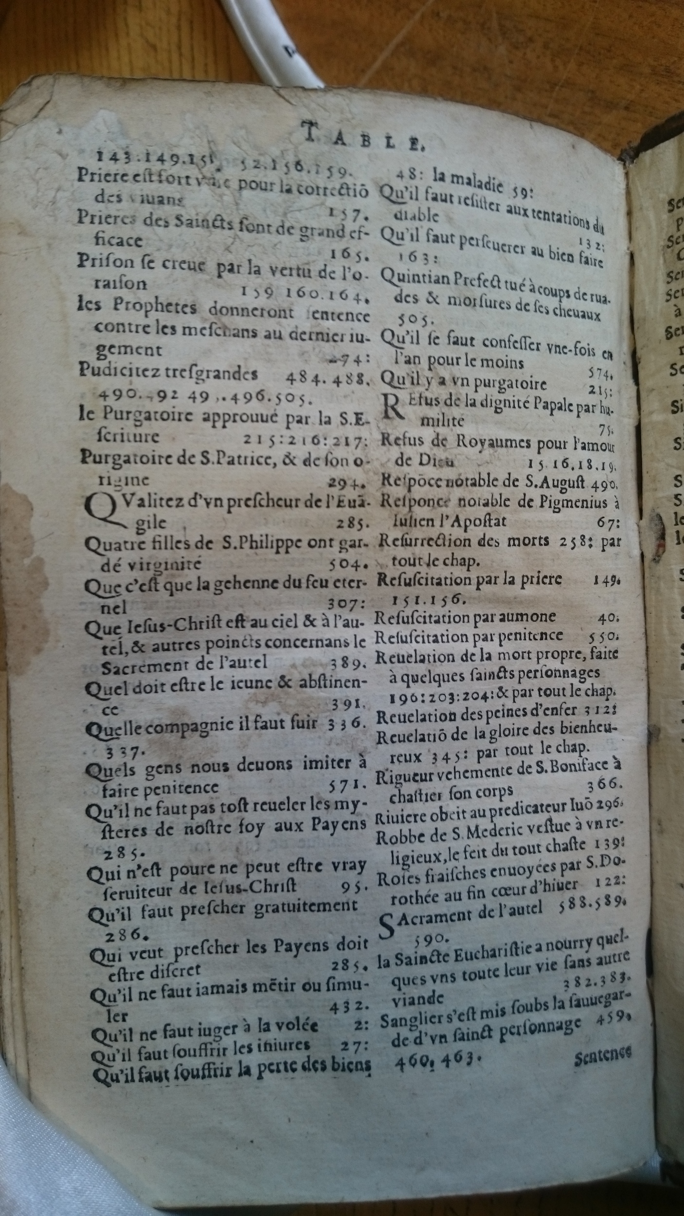 1585 - Jean Bogard - Trésor des faits et dits mémorables des hommes saints et illustres - Douai Quincy