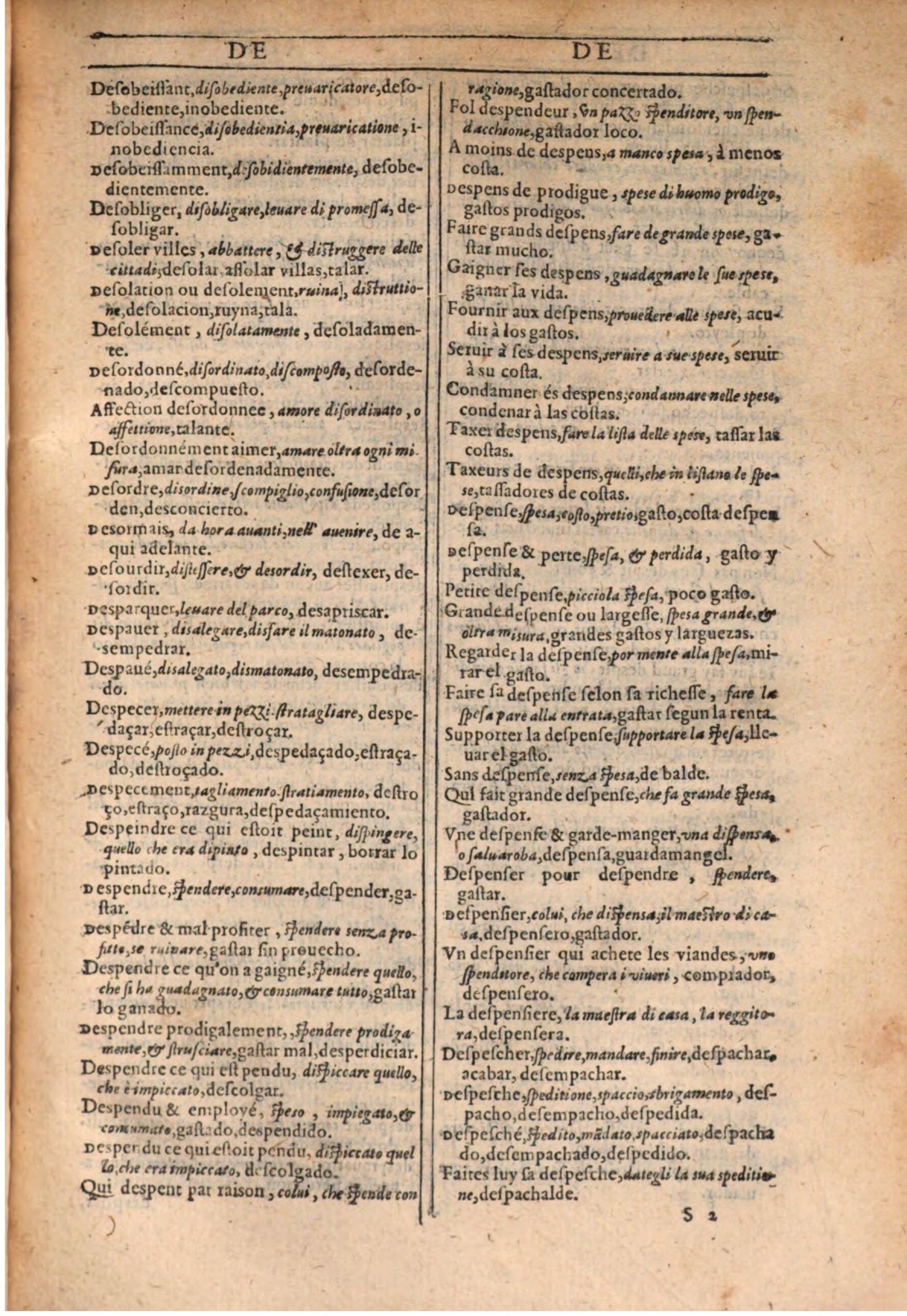 1609 - Philippe Albert et Alexandre Pernet - Trésor des trois langues française, italienne et espagnole (Seconde partie) - BSB Munich 1609 - Philippe Albert et Alexandre Pernet - Trésor des trois langues française, italienne et espagnole (Seconde partie) - BSB Munich