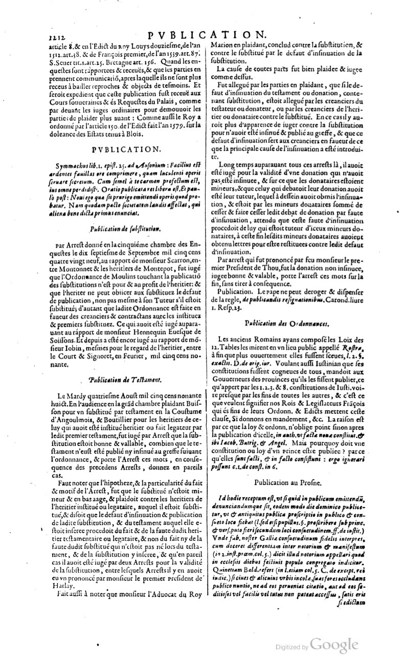 1629 - Veuve Nicolas Buon - Trésor du droit français (21754 T. 2) - BM Lyon