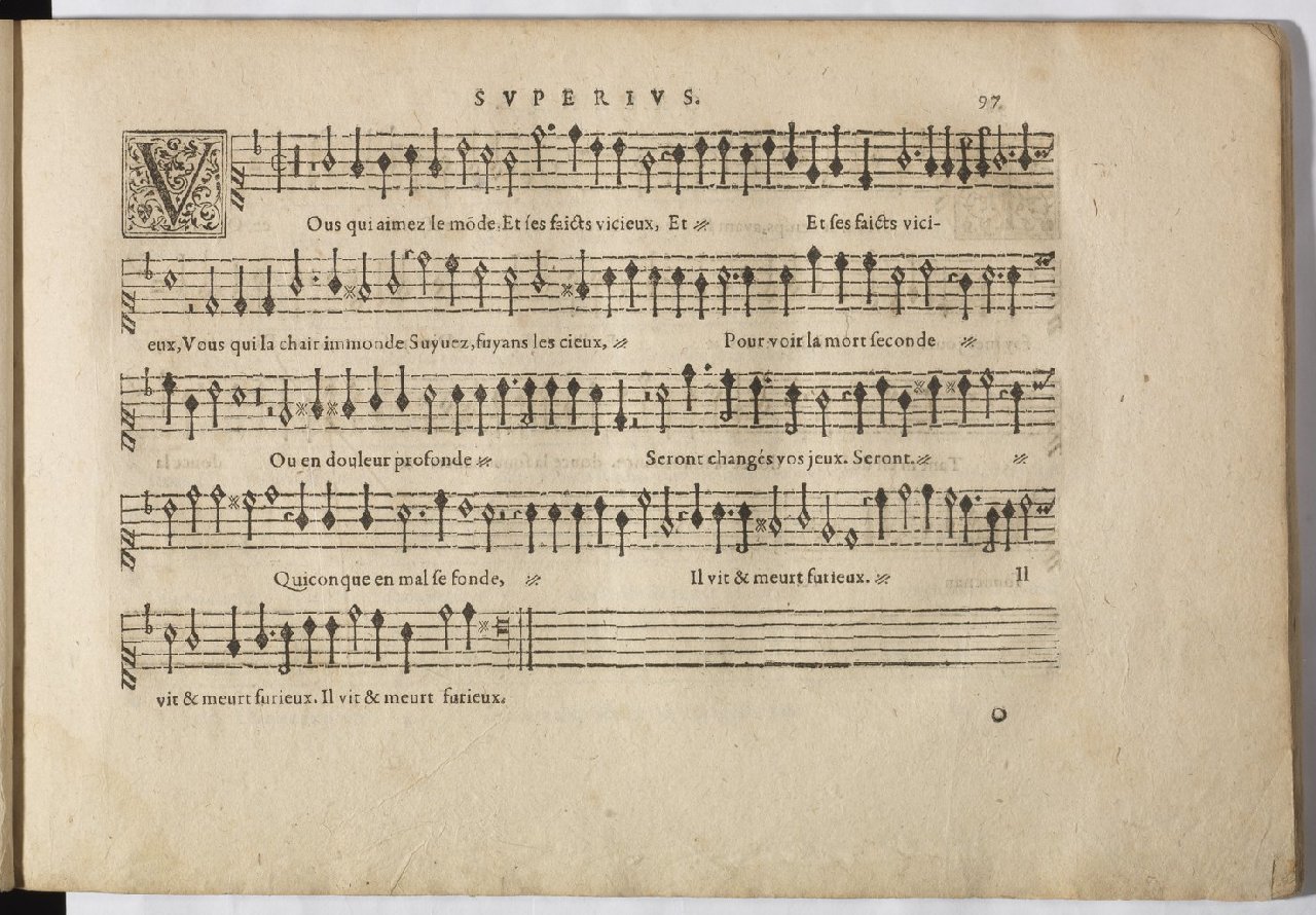 1594 - Paul Marceau - Trésor de musique d&#039;Orlande de Lassus, Superius, Bassus, Tenor, Quinta pars - BnF