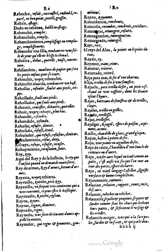 1621 - Adrian Tiffaine - Trésor des deux langues espagnole et française - BM Lyon