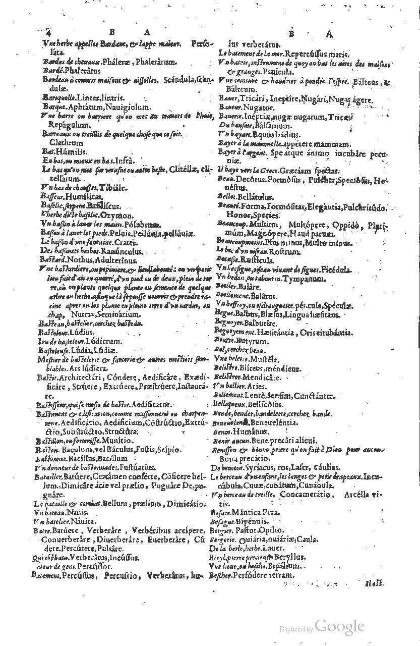1585 - Simphorianum Beraud et Stephanum Michaëlem - Trésor des mots et traits français - Barcelone