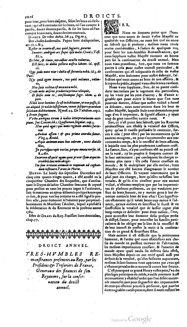 1629 - Veuve Nicolas Buon - Trésor du droit français (21754 T. 1) - BM Lyon