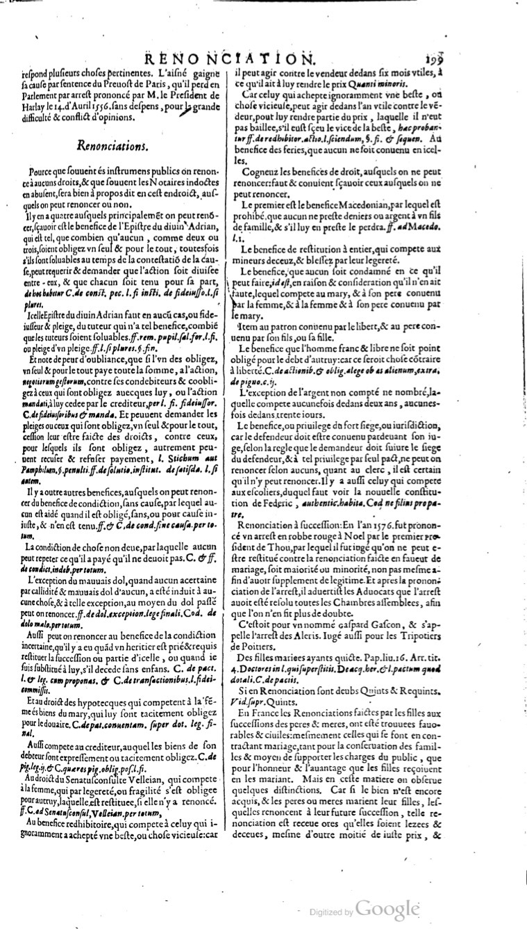 1629 - Veuve Nicolas Buon - Trésor du droit français (21754 T. 3) - BM Lyon 1629 - Veuve Nicolas Buon - Trésor du droit français (21754 T. 3) - BM Lyon
