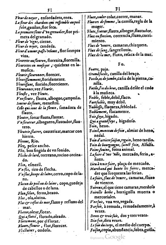 1616 - Veuve Marc Orry - Trésor des deux langues espagnole et française (Première et Seconde parties) - BM Lyon