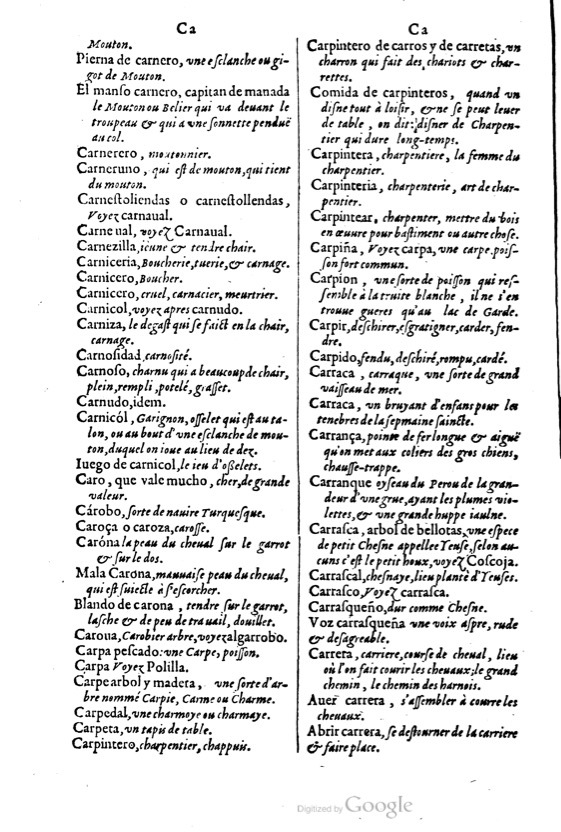 1621 - Adrian Tiffaine - Trésor des deux langues espagnole et française - BM Lyon