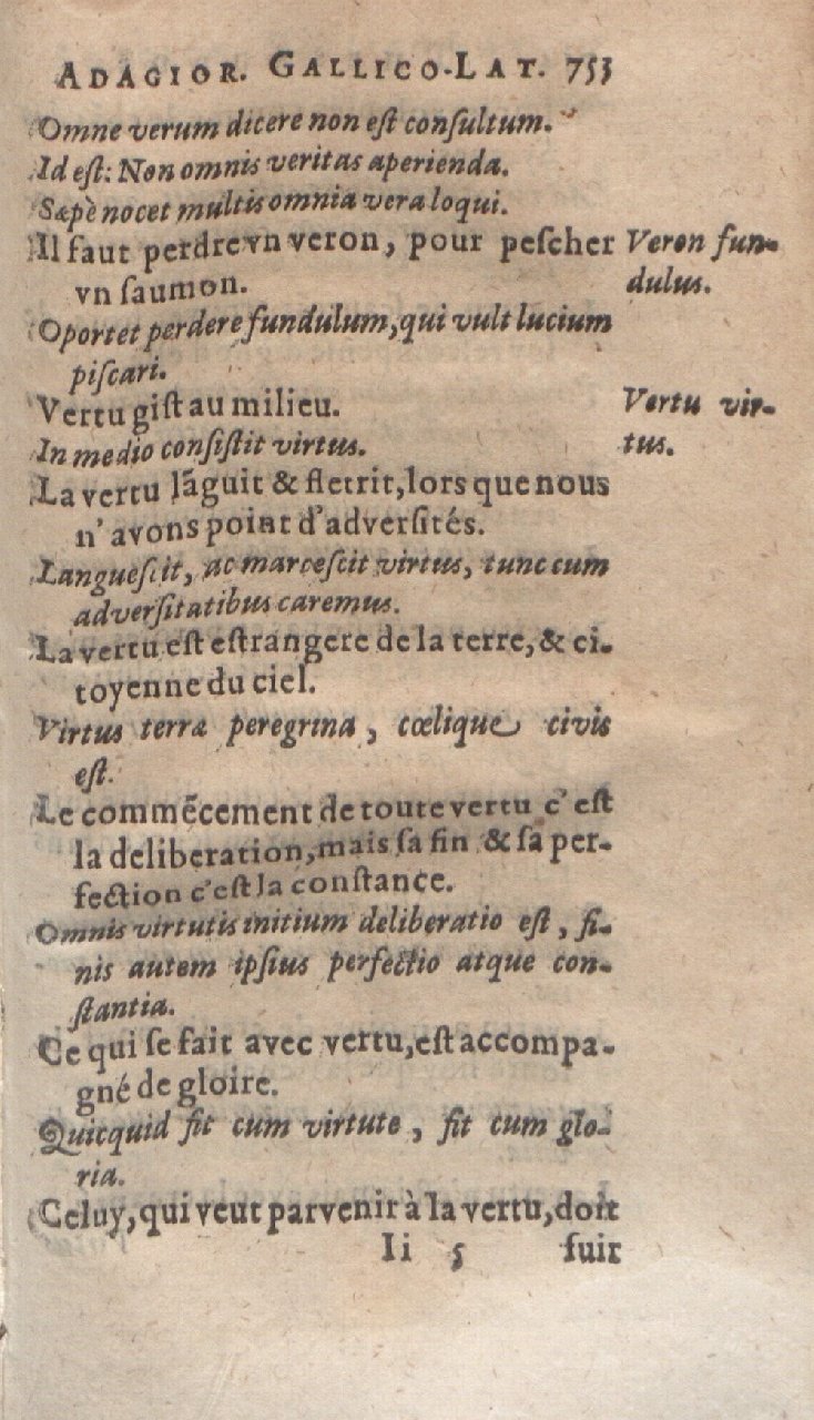 1612 - Dominicus Custos - Trésor des proverbes français  - Bibliopol-Olomuc