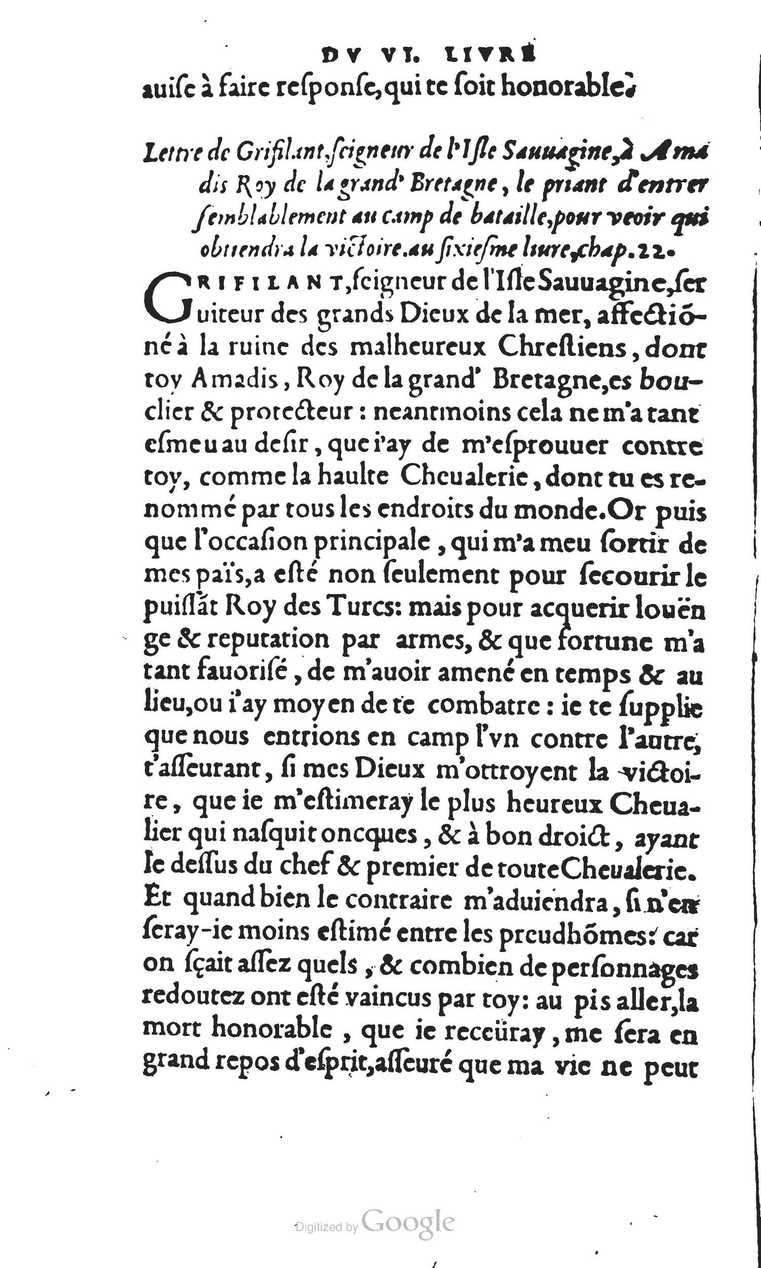 1560 - Vincent Sertenas et Gilles Robinot - Trésor des Amadis - British Library