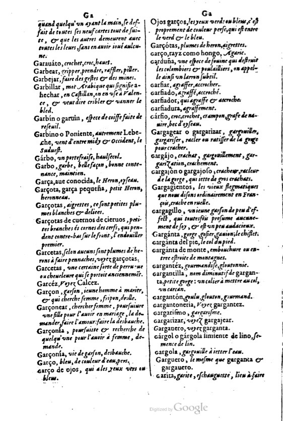 1621 - Adrian Tiffaine - Trésor des deux langues espagnole et française - BM Lyon