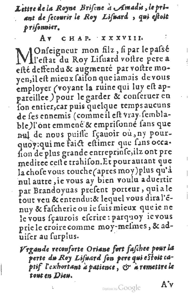 1582 - Jean Huguetan - Trésor des Amadis T. 1 - BM Lyon