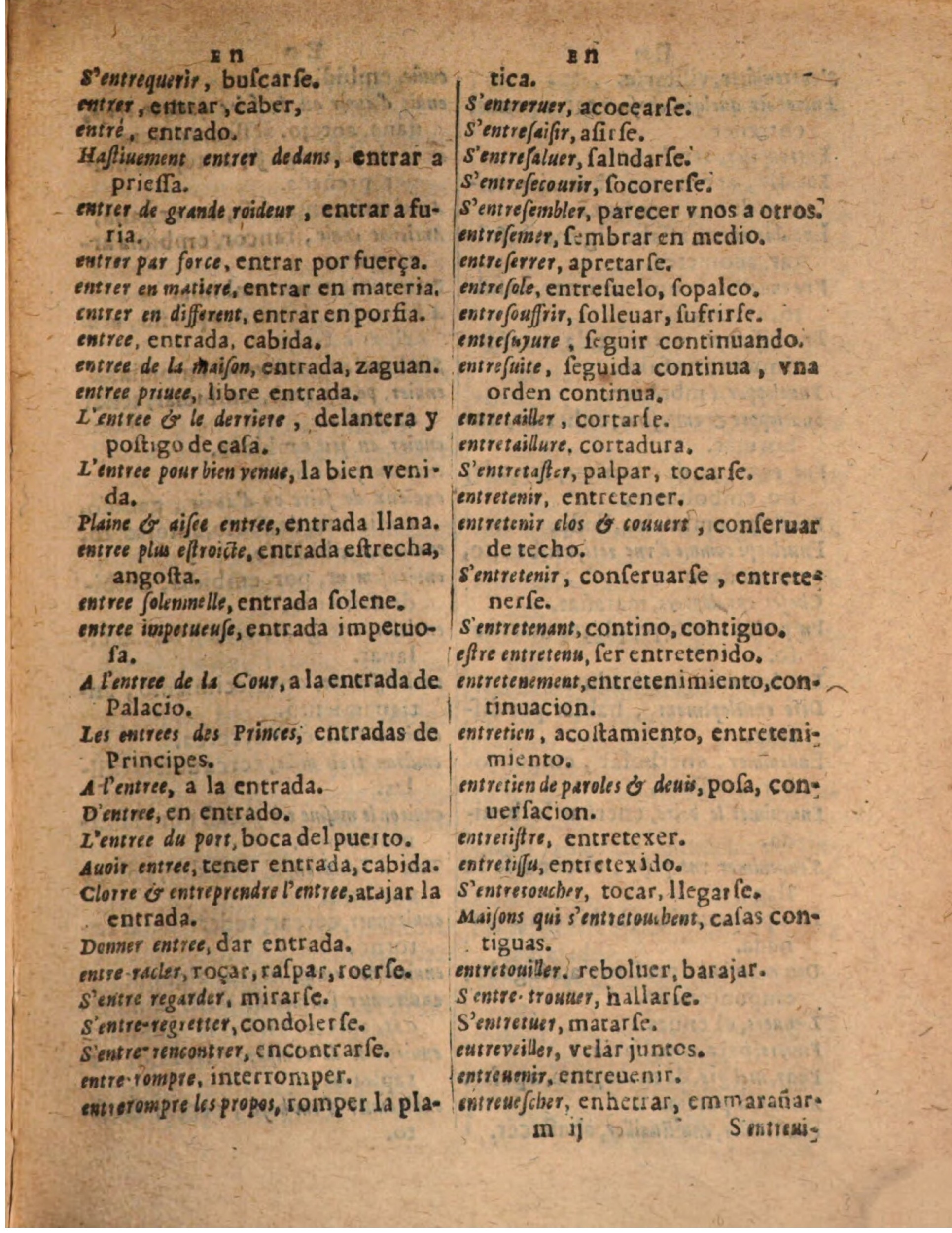 1624 - Hubert Antoine - Trésor des deux langues espagnole et française (Seconde partie) - BSB Munich