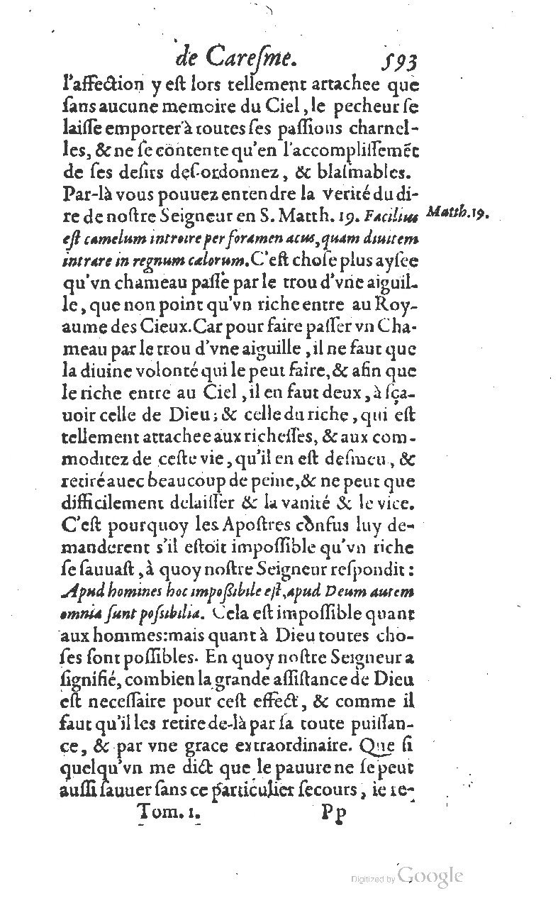1607 - Nicolas Du Fossé - Trésor quadragésimal - T 01 - BM Lyon