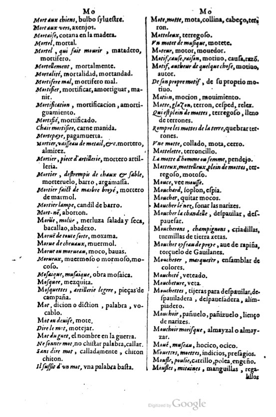 1621 - Adrian Tiffaine - Trésor des deux langues espagnole et française - BM Lyon
