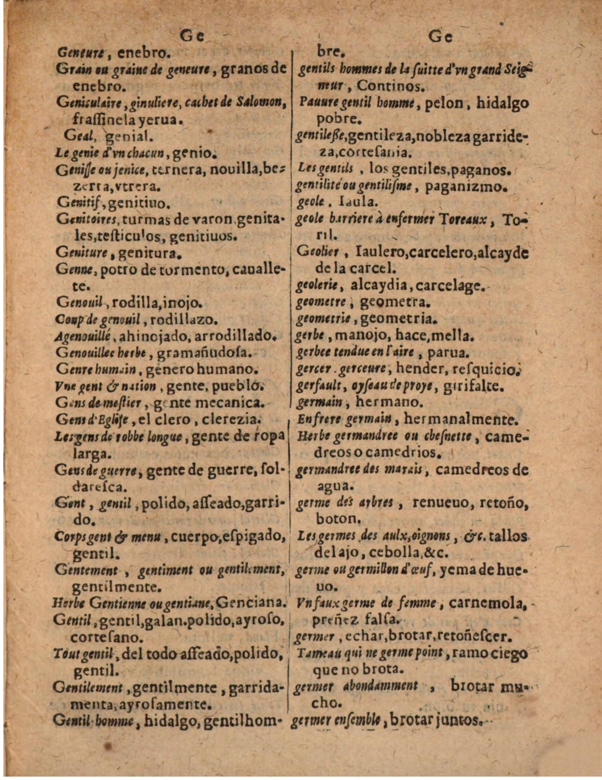 1624 - Hubert Antoine - Trésor des deux langues espagnole et française (Seconde partie) - BSB Munich