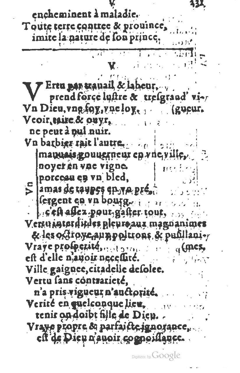1581 - Nicolas Bonfons  - Trésor des sentences dorées - Princeton