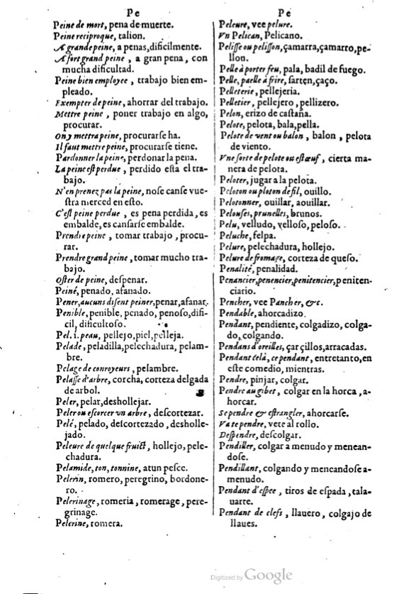 1621 - Adrian Tiffaine - Trésor des deux langues espagnole et française - BM Lyon