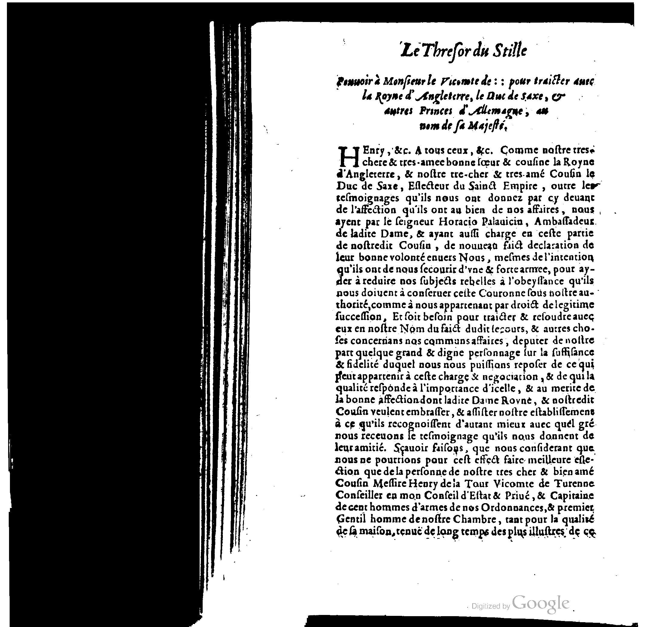 1614 - Jean Richer - Trésor du nouveau style et protocole de la chancellerie de France - BSB Munich