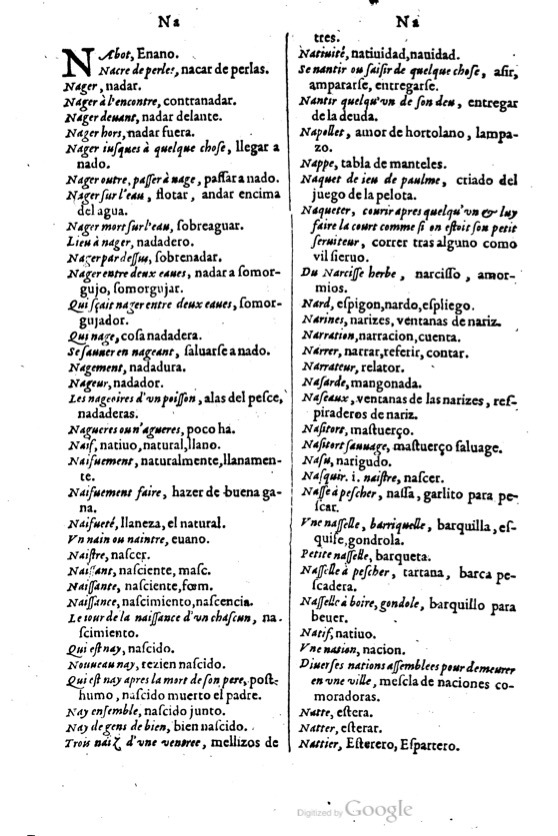 1621 - Adrian Tiffaine - Trésor des deux langues espagnole et française - BM Lyon