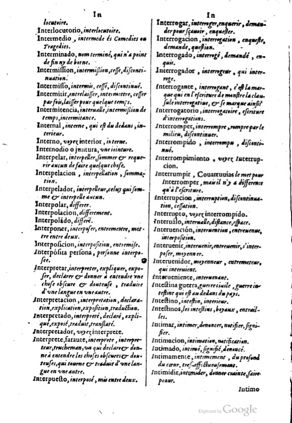 1621 - Adrian Tiffaine - Trésor des deux langues espagnole et française - BM Lyon