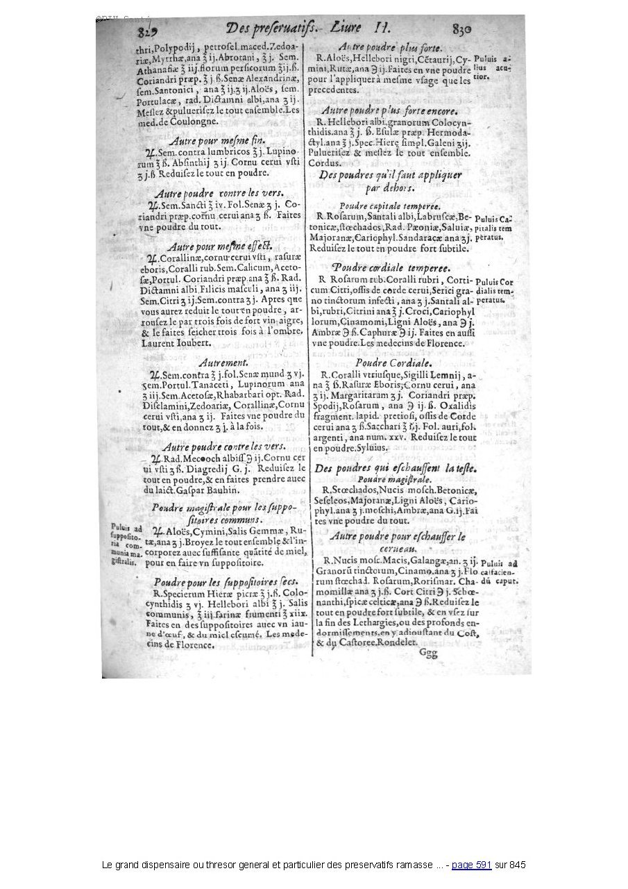 1609 - Étienne Gamonet - Grand dispensaire ou Trésor général et particulier des préservatifs - BIU Santé