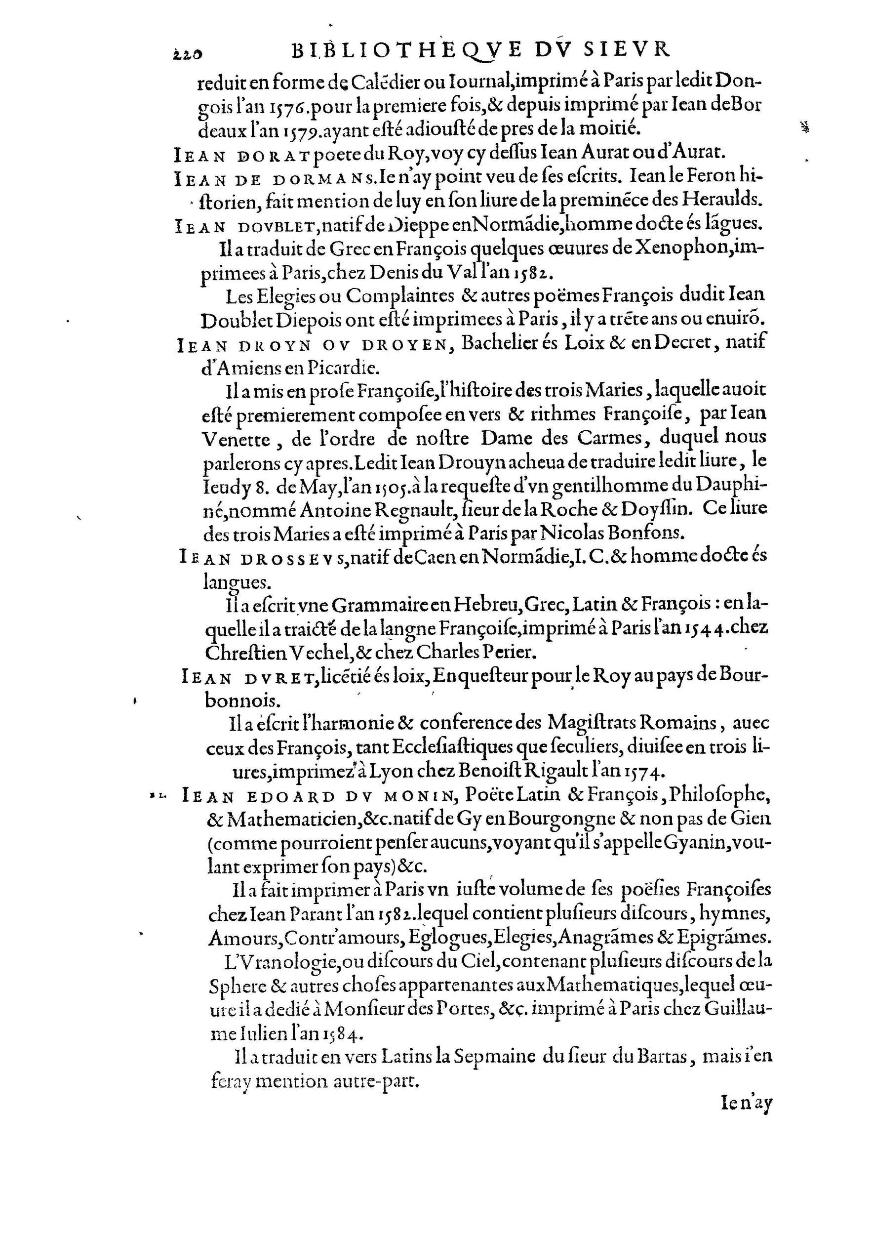 1584 - Abel L&#039;Angelier - Bibliothèques françaises - BnF