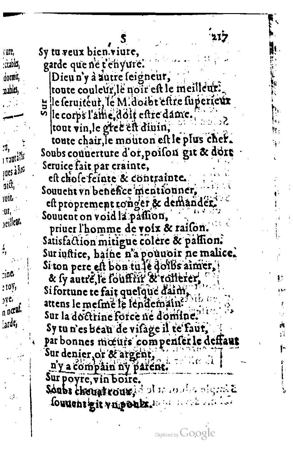 1582 - Nicolas Bonfons - Trésor des sentences dorées - BM Lyon 1582 - Nicolas Bonfons - Trésor des sentences dorées - BM Lyon