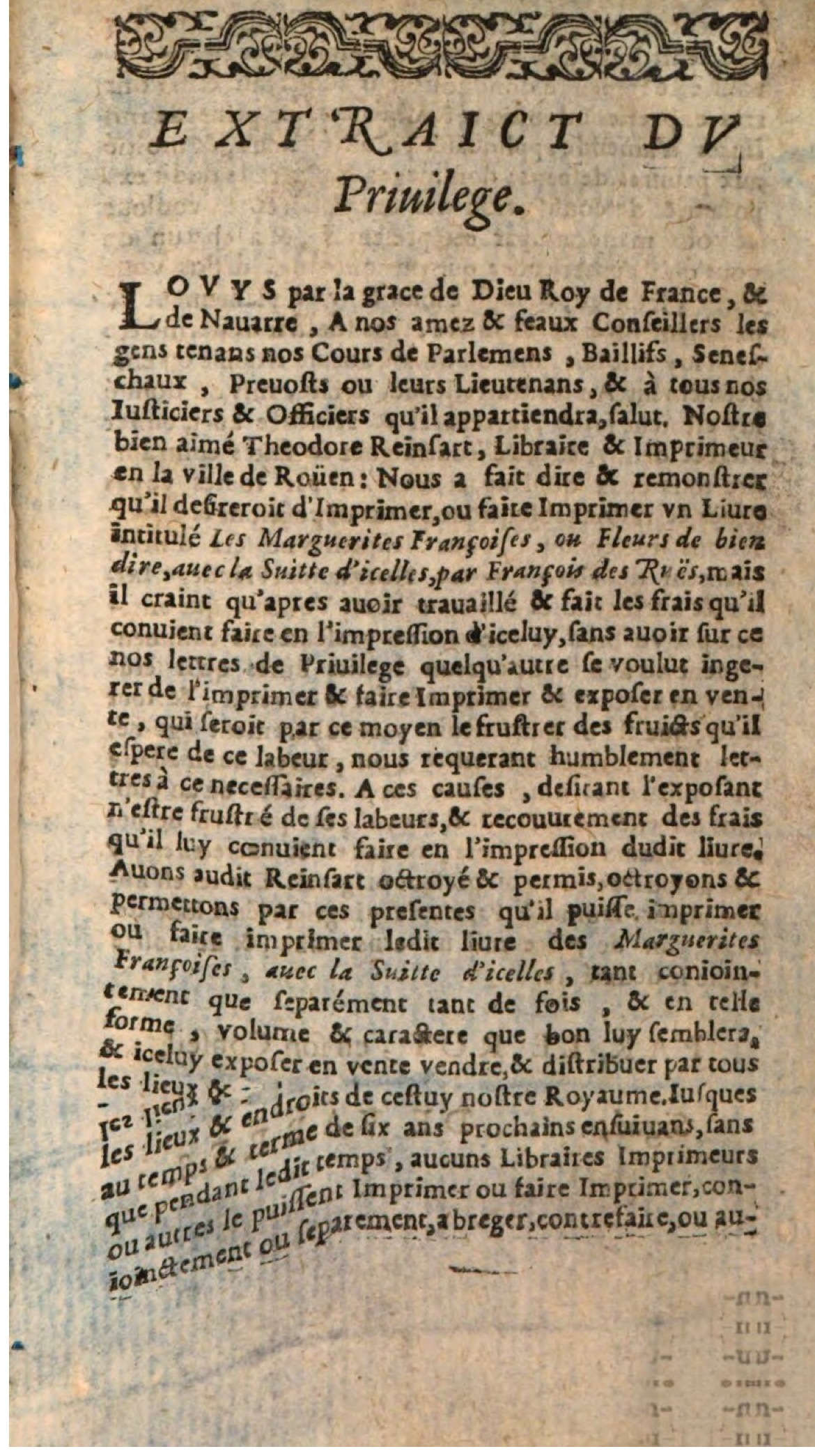 1611 - Théodore Reinsart - La Suitte des marguerites françoises, ou second thresor du bien dire - BSB Munich