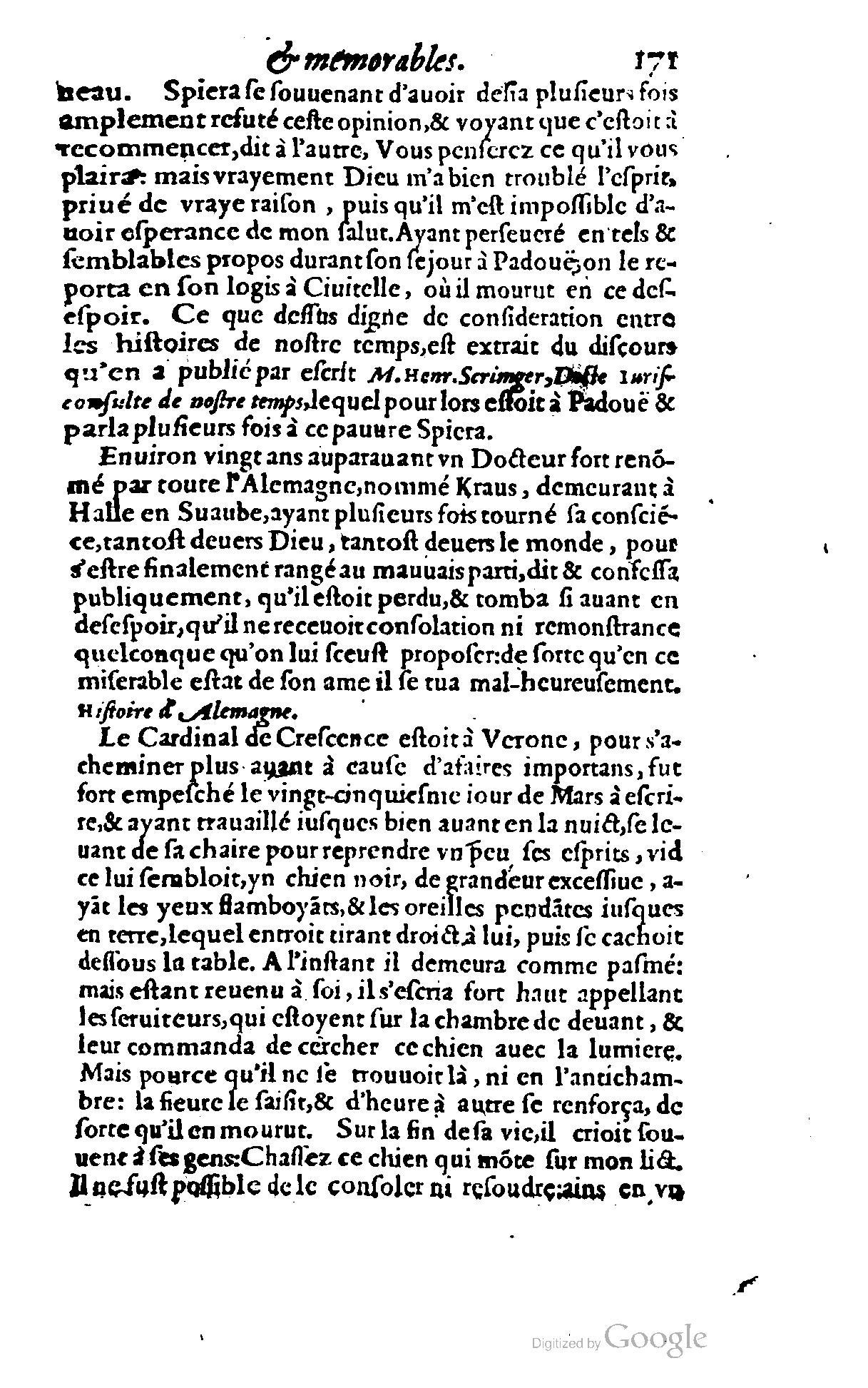 1620 - Samuel Crespin - Trésor d’histoires admirables et mémorables - BCU Lausanne