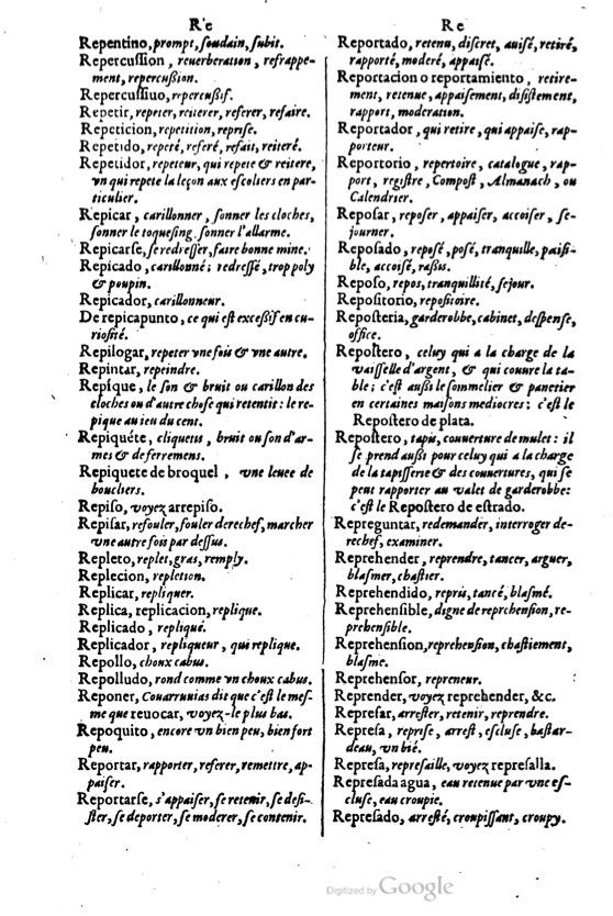 1621 - Adrian Tiffaine - Trésor des deux langues espagnole et française - BM Lyon