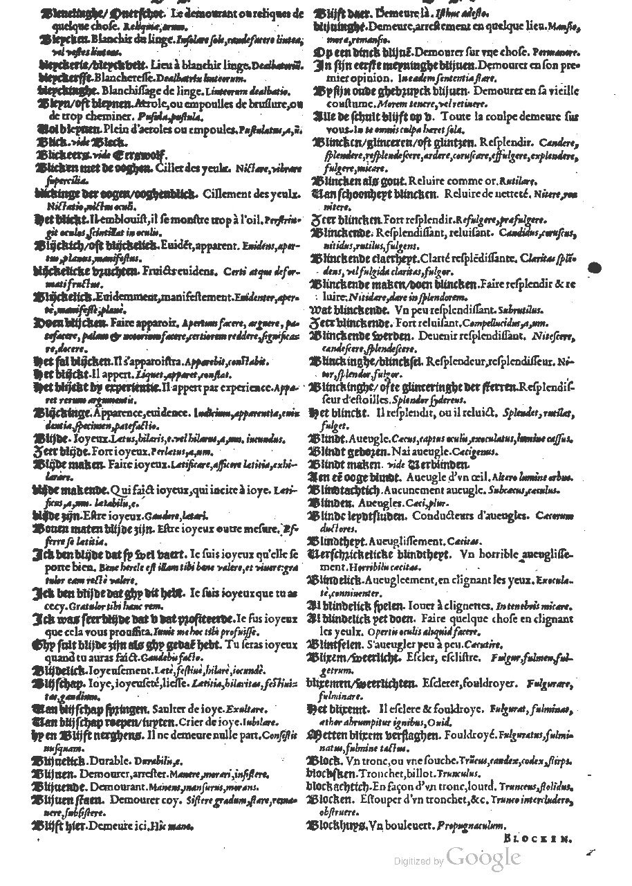 1573 - Christophe Plantin - Trésor du langage bas-allemand - BM Lyon 1573 - Christophe Plantin - Trésor du langage bas-allemand - BM Lyon