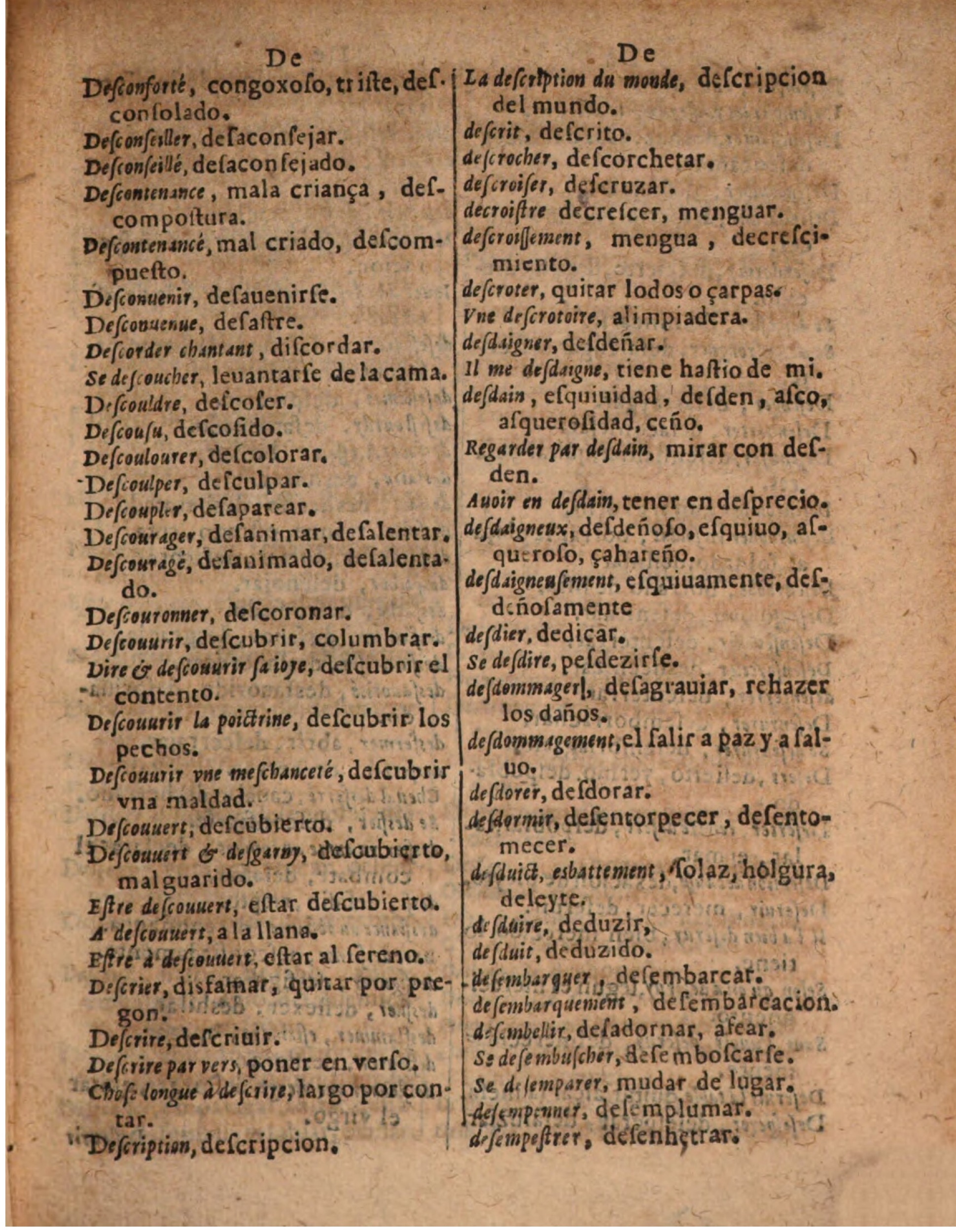 1624 - Hubert Antoine - Trésor des deux langues espagnole et française (Seconde partie) - BSB Munich