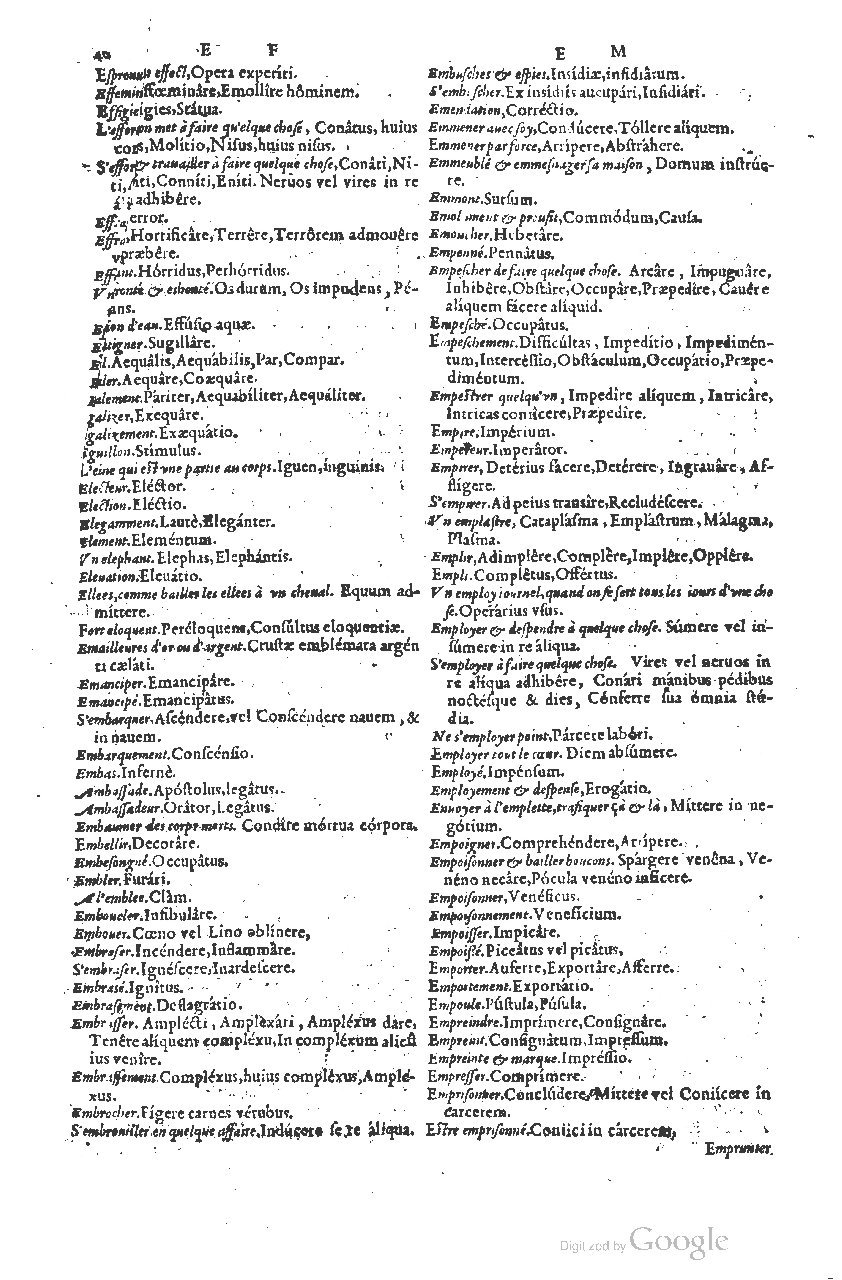 1585 - Simphorianum Beraud et Stephanum Michaëlem - Trésor des mots et traits français - Barcelone