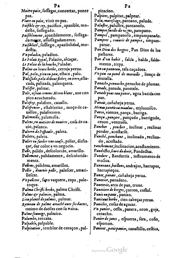1621 - Adrian Tiffaine - Trésor des deux langues espagnole et française - BM Lyon