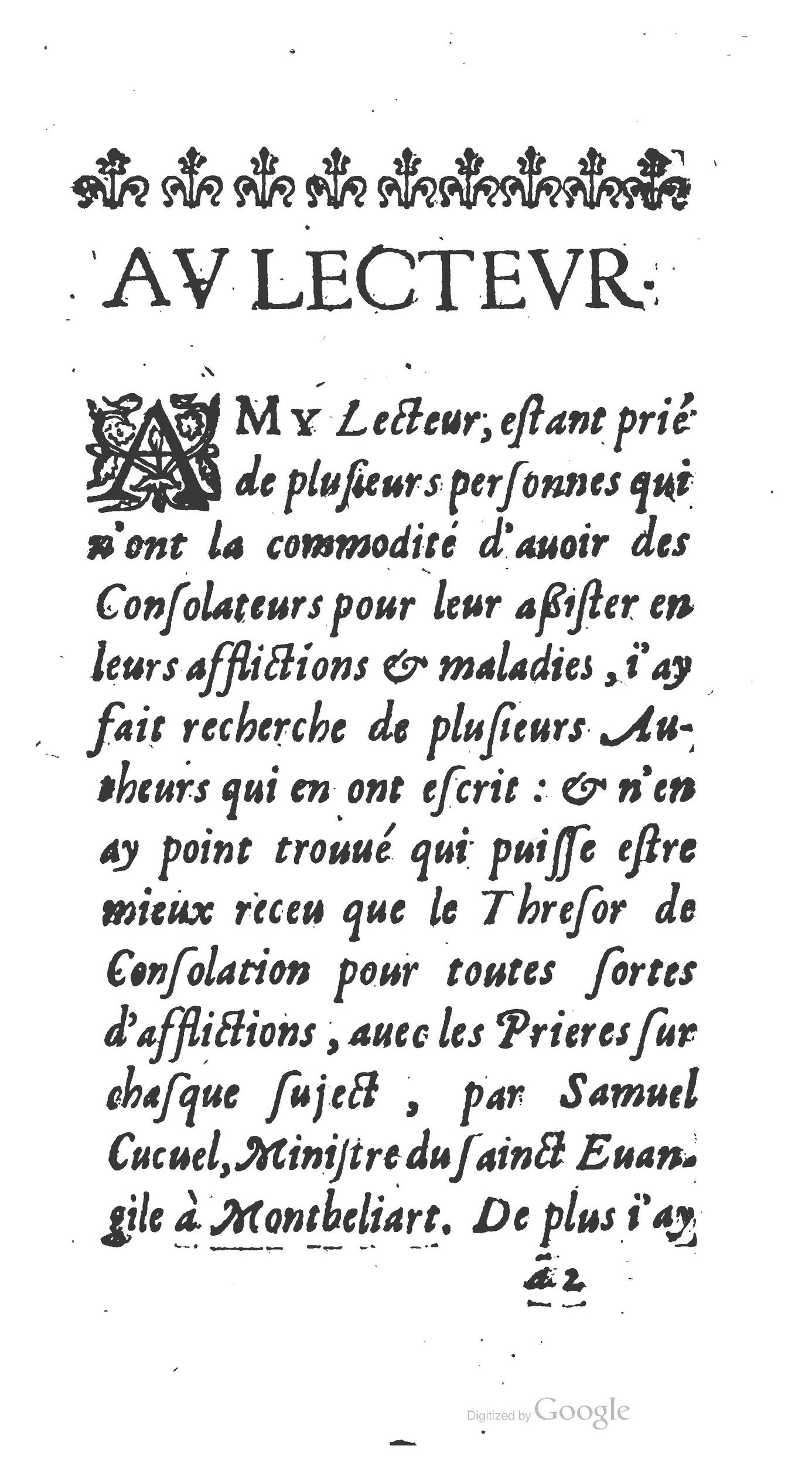 1642 - Jacques Cailloué - Trésor de consolation, instructions et prières - BCU Lausanne 1642 - Jacques Cailloué - Trésor de consolation, instructions et prières - BCU Lausanne
