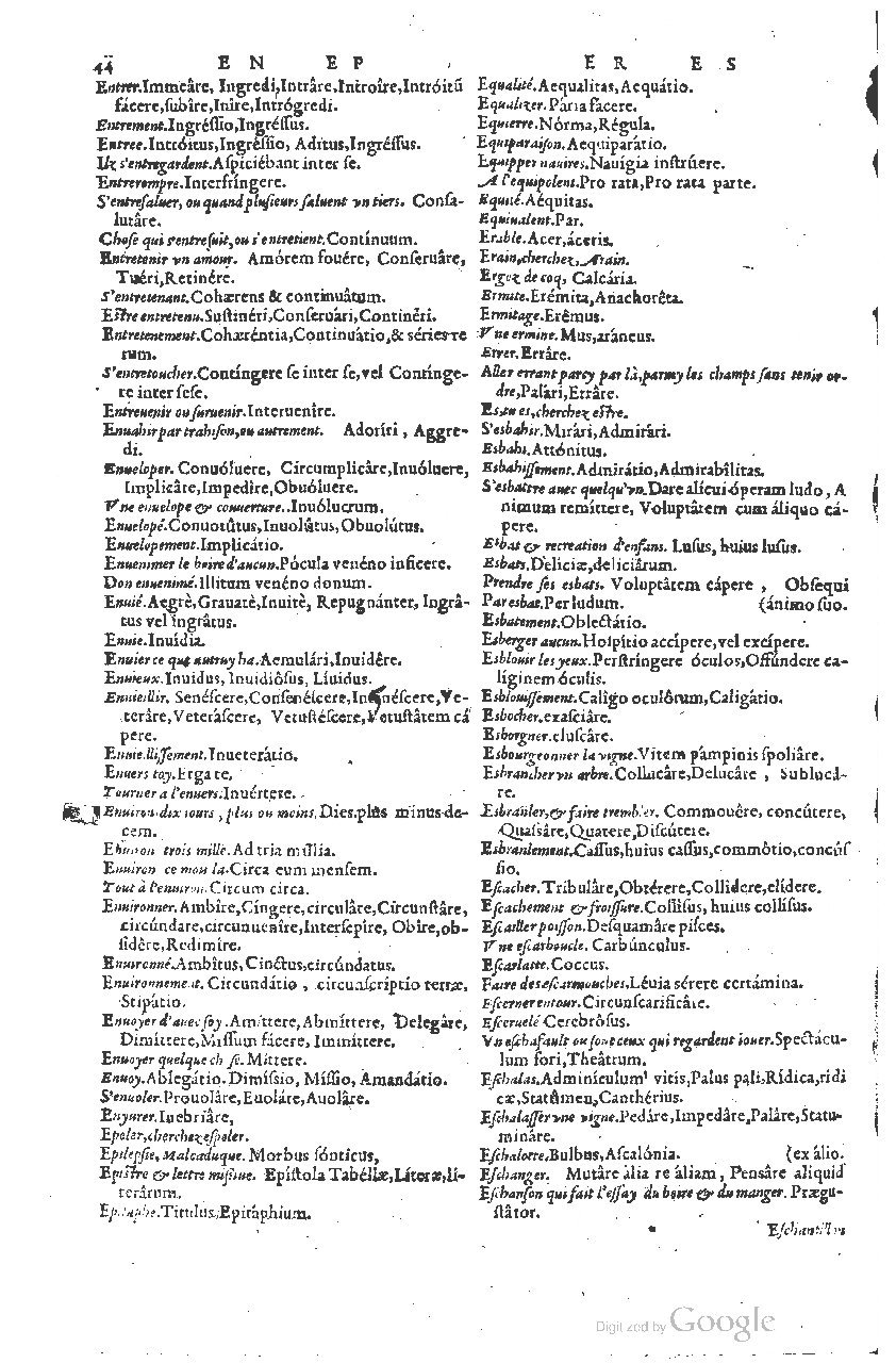 1585 - Simphorianum Beraud et Stephanum Michaëlem - Trésor des mots et traits français - Barcelone