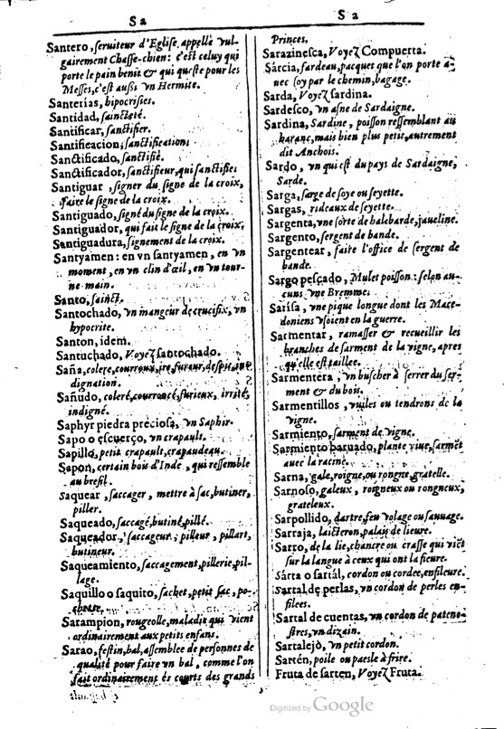 1616 - Veuve Marc Orry - Trésor des deux langues espagnole et française (Première et Seconde parties) - BM Lyon
