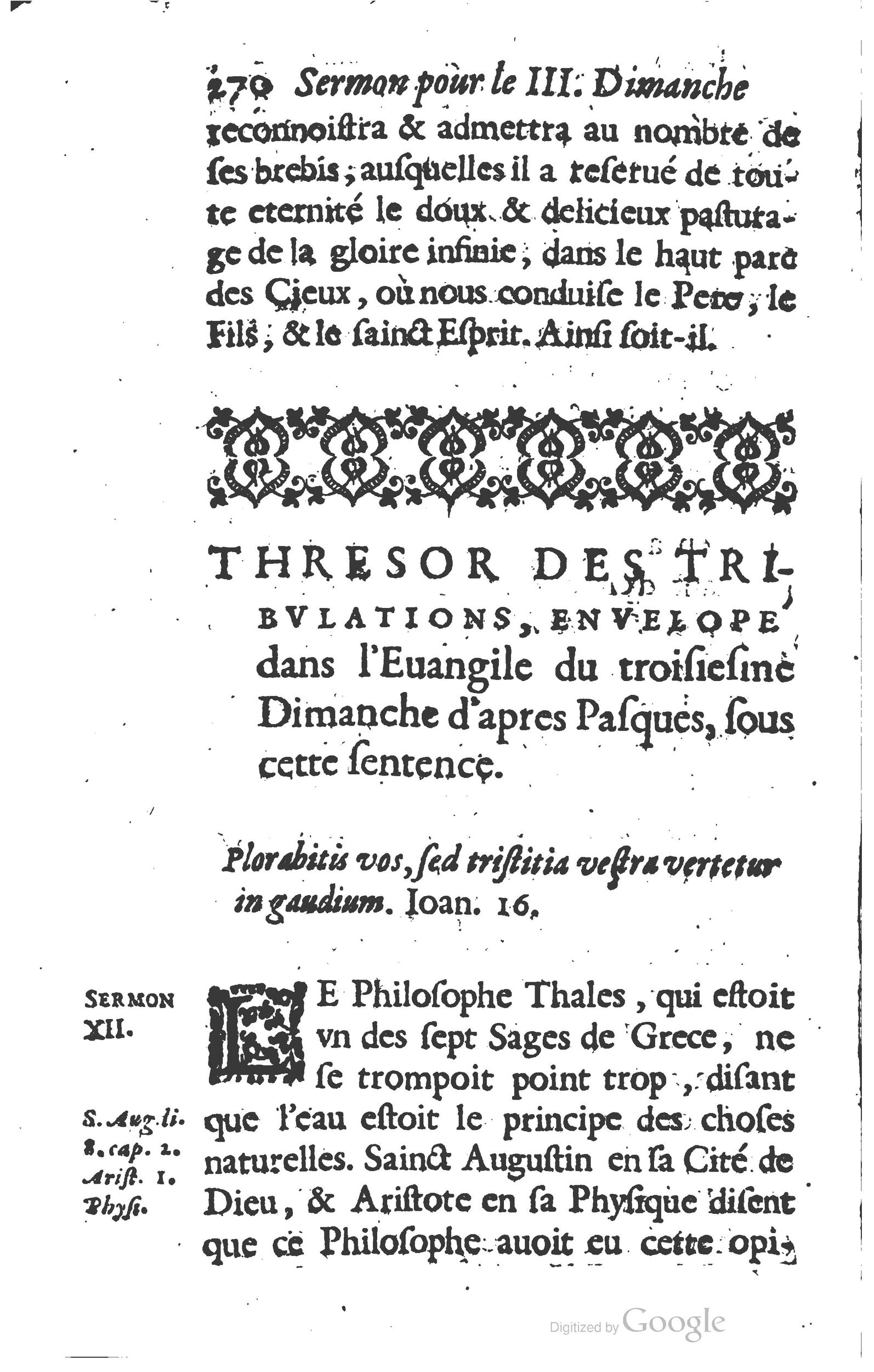 1629 - Manassés de Préaulx - Sermons ou Trésors de la piété chrétienne - BM Lyon