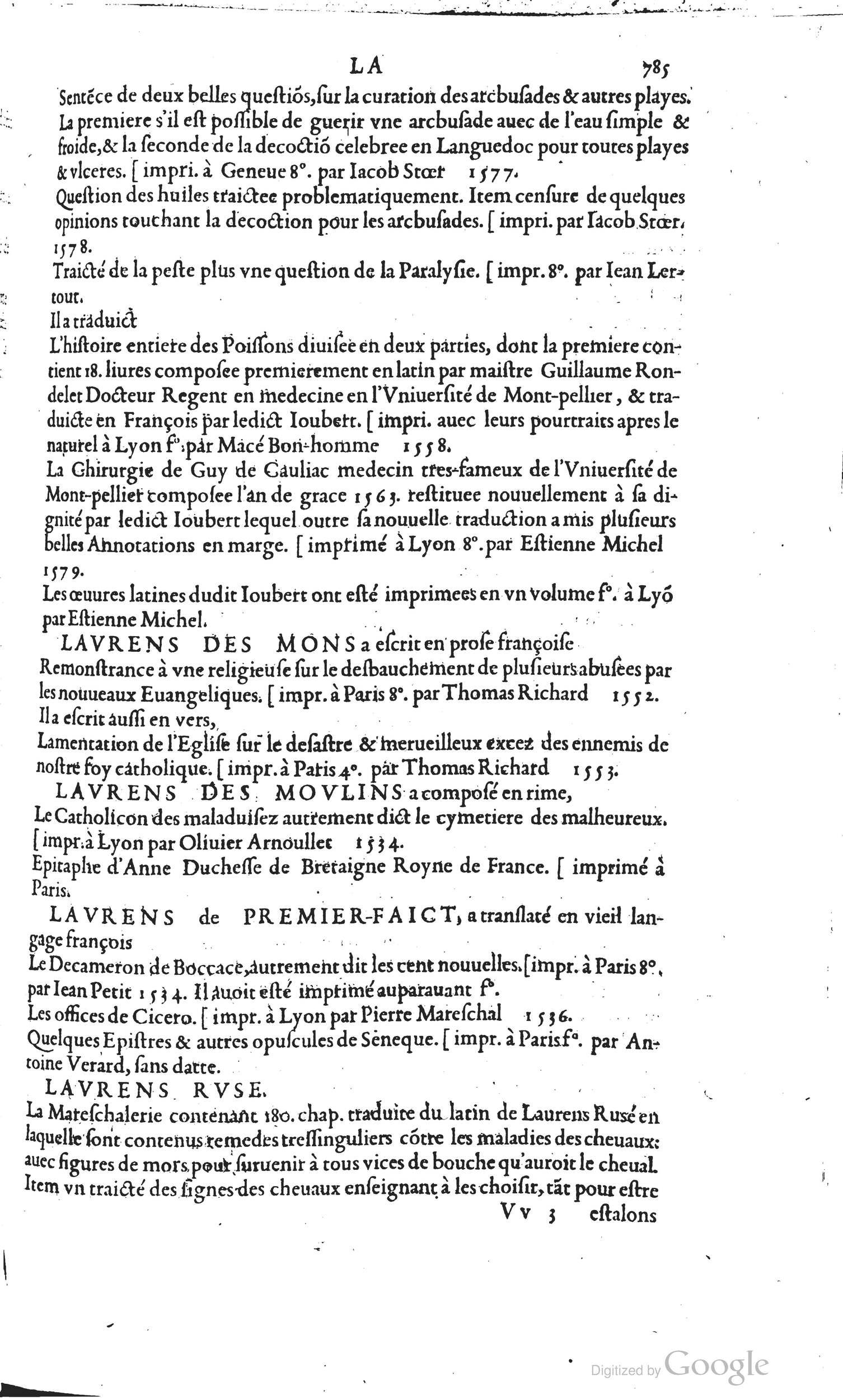 1585 - Barthélemy Honorat - Bibliothèques françaises - BSB Munich