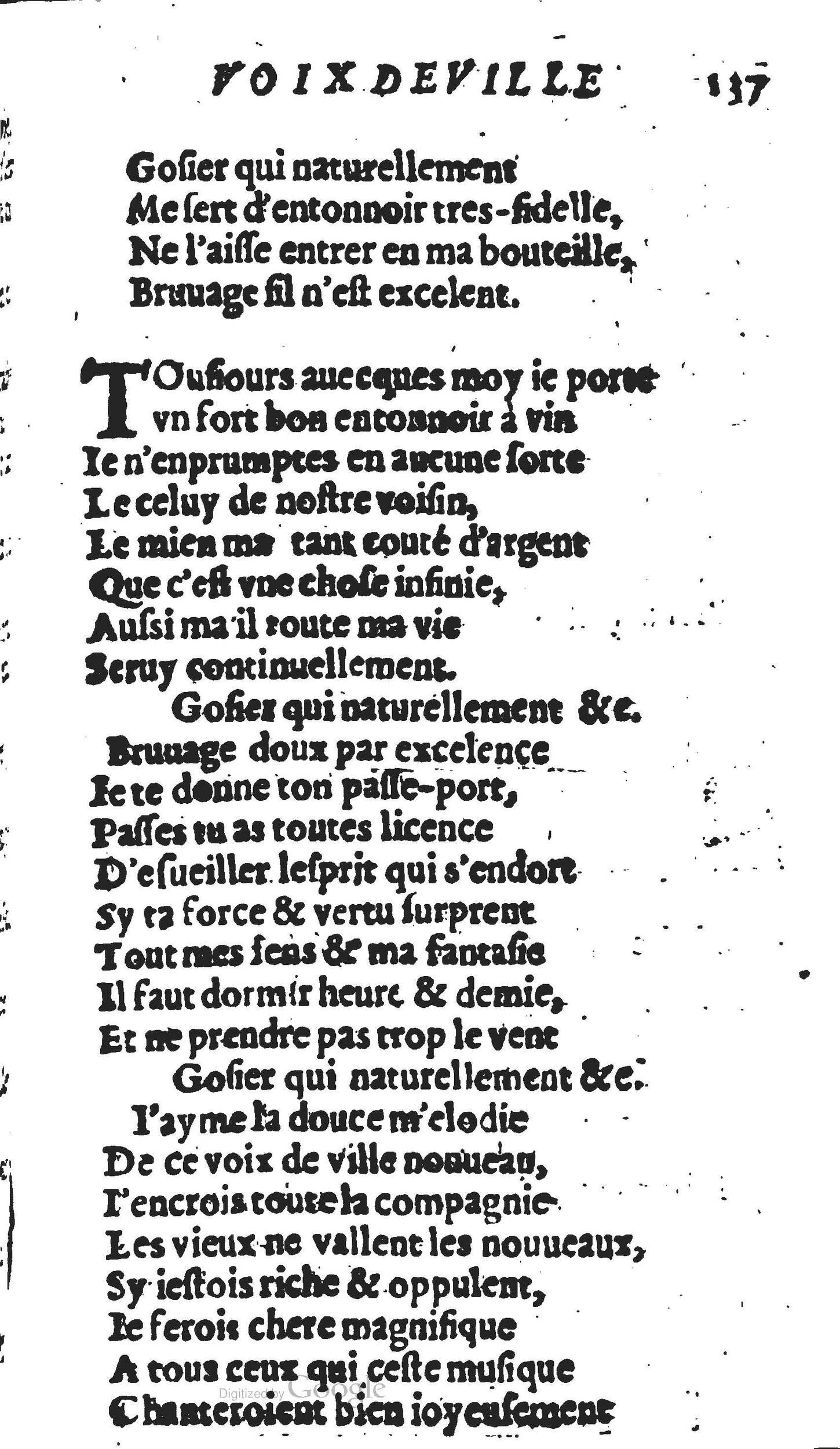 1606 - Théodore Reinsart - Trésor des chansons amoureuses recueillies des plus excellents airs de cour - Livre II - NK ČR Prague