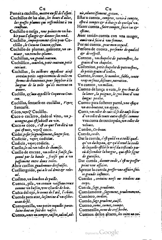1621 - Adrian Tiffaine - Trésor des deux langues espagnole et française - BM Lyon