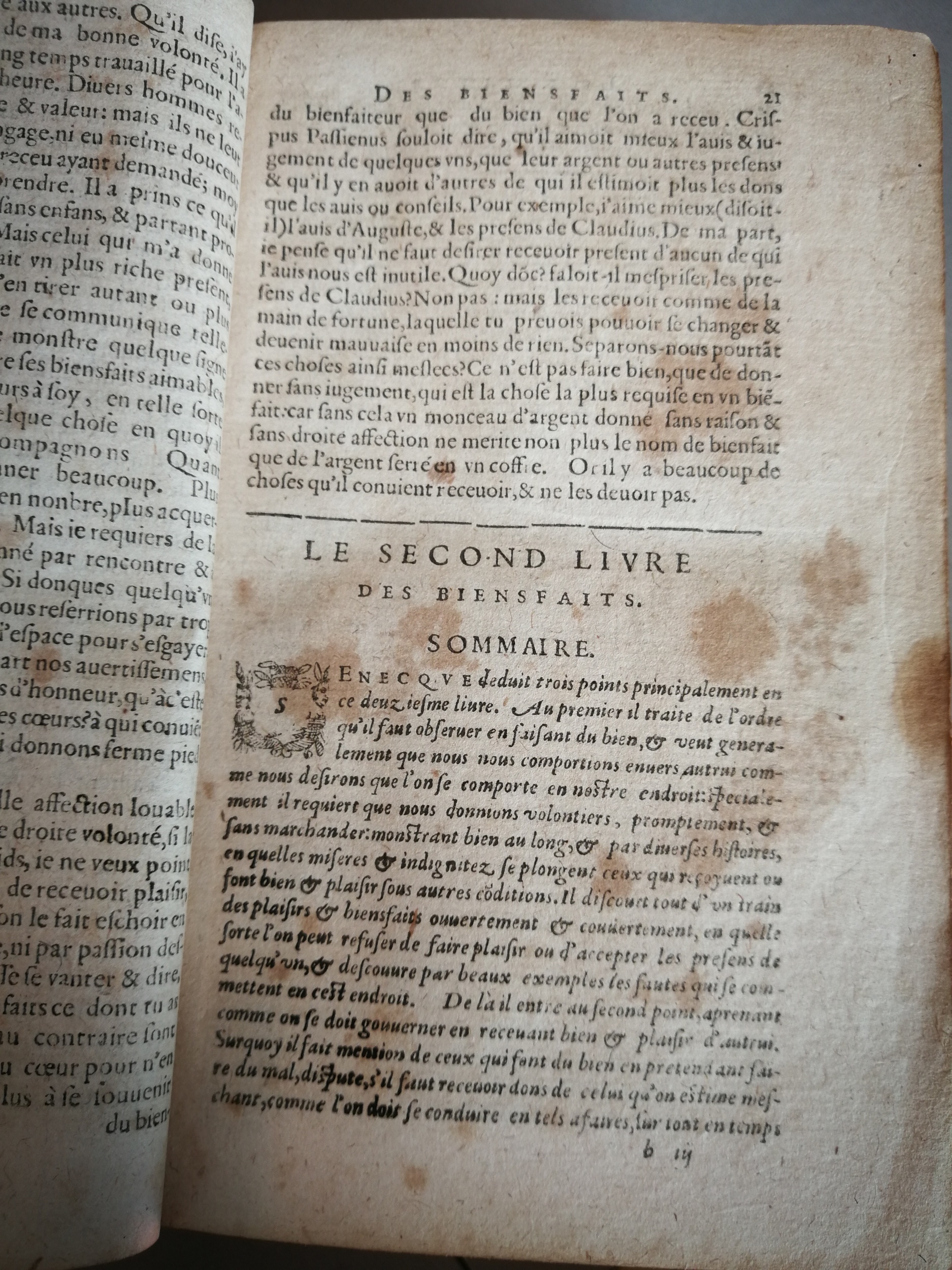 1606 - Jean Arnaud - Œuvres morales et mêlées de Sénèque, Trésor de philosophie morale - BM Marseille