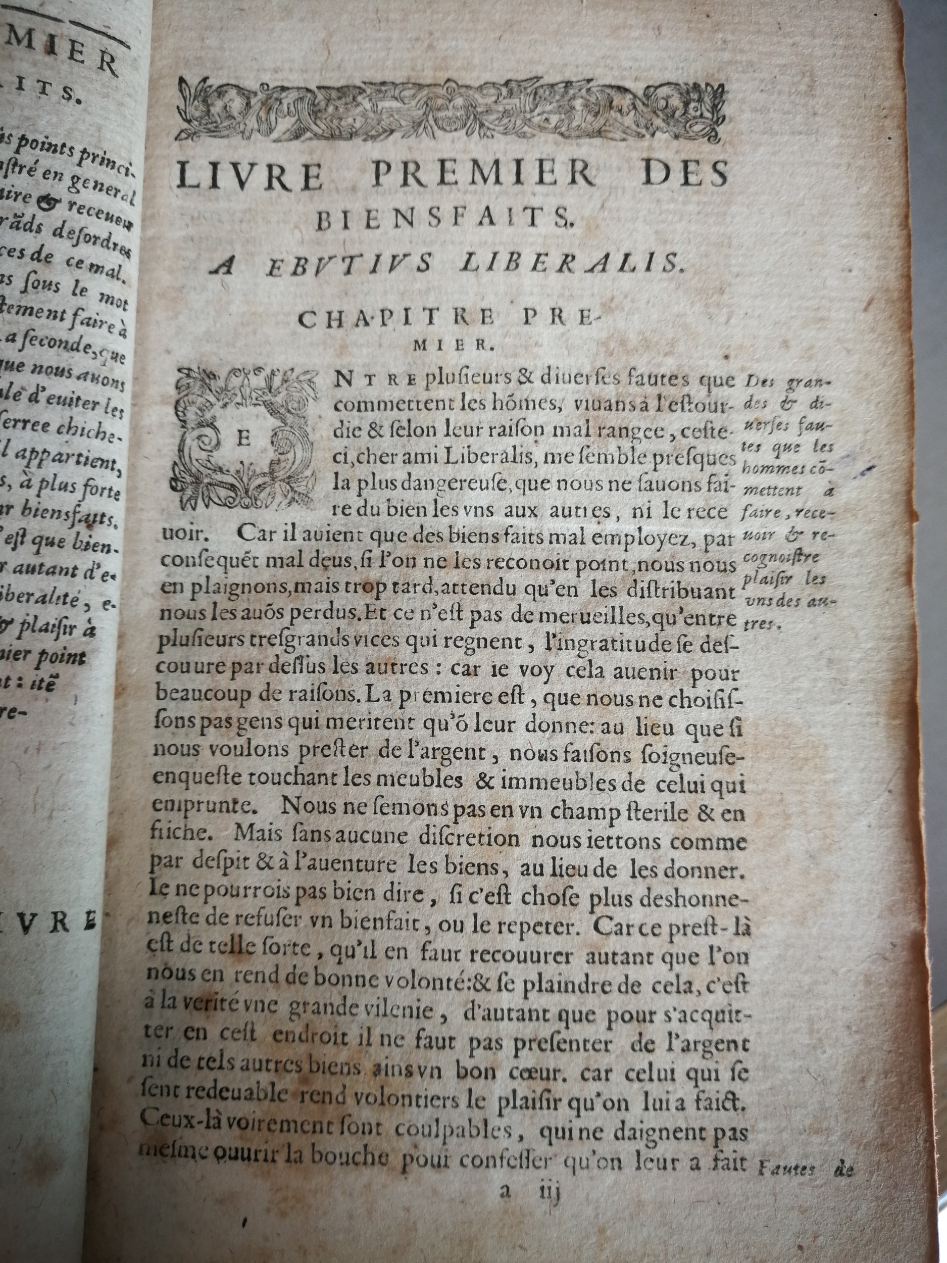 1606 - Jean Arnaud - Œuvres morales et mêlées de Sénèque, Trésor de philosophie morale - BM Marseille