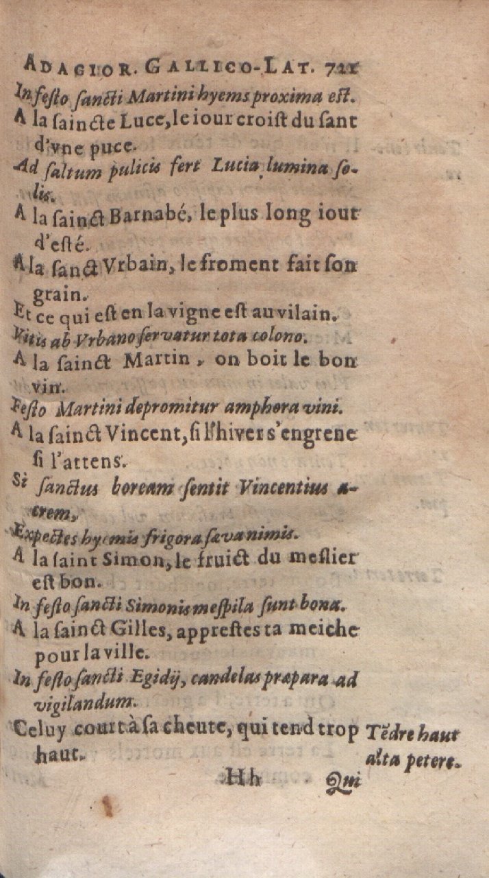1612 - Dominicus Custos - Trésor des proverbes français  - Bibliopol-Olomuc
