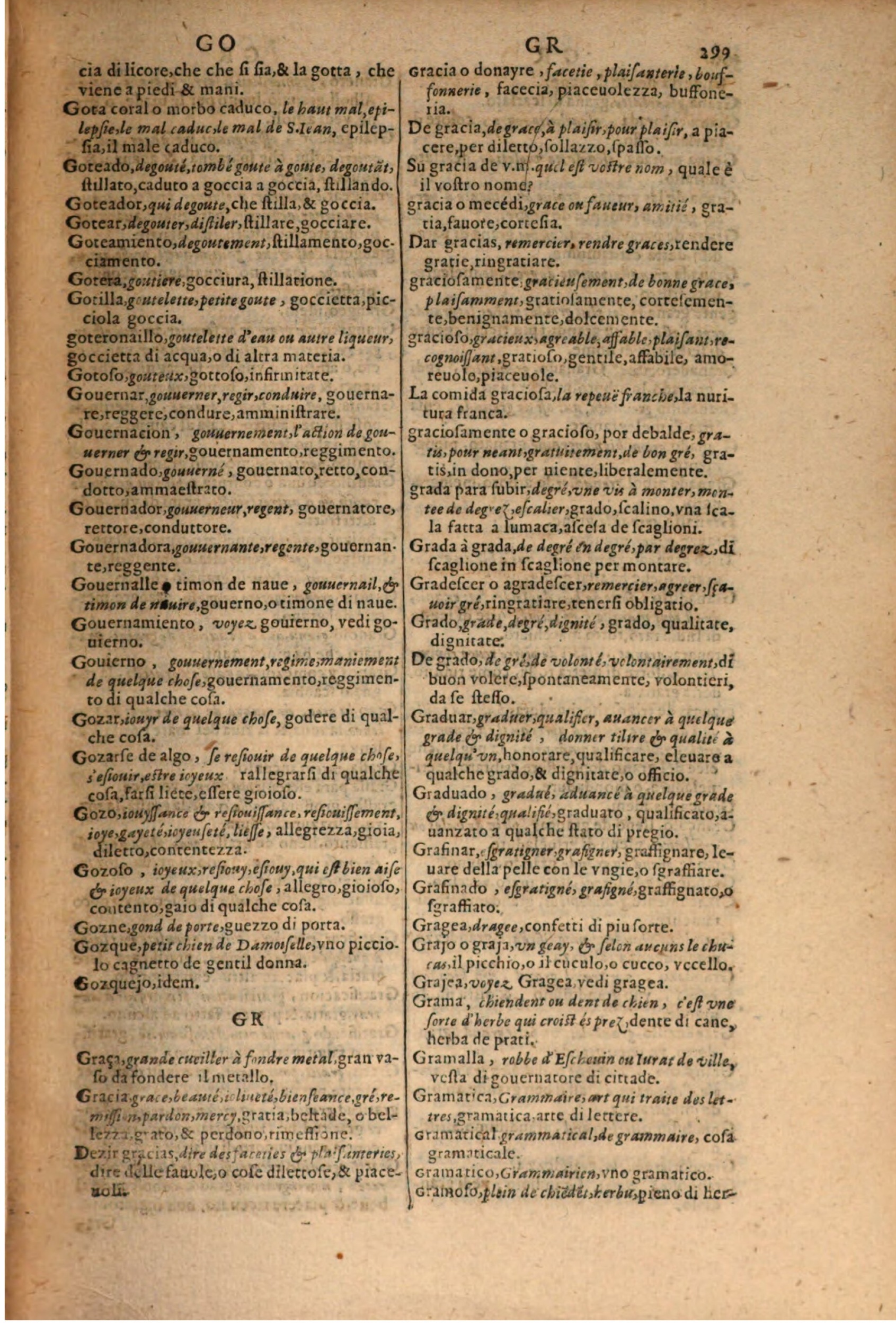 1606 - Samuel Crespin - Thresor des trois langues, francoise, italiene et espagnolle - BSB Munich