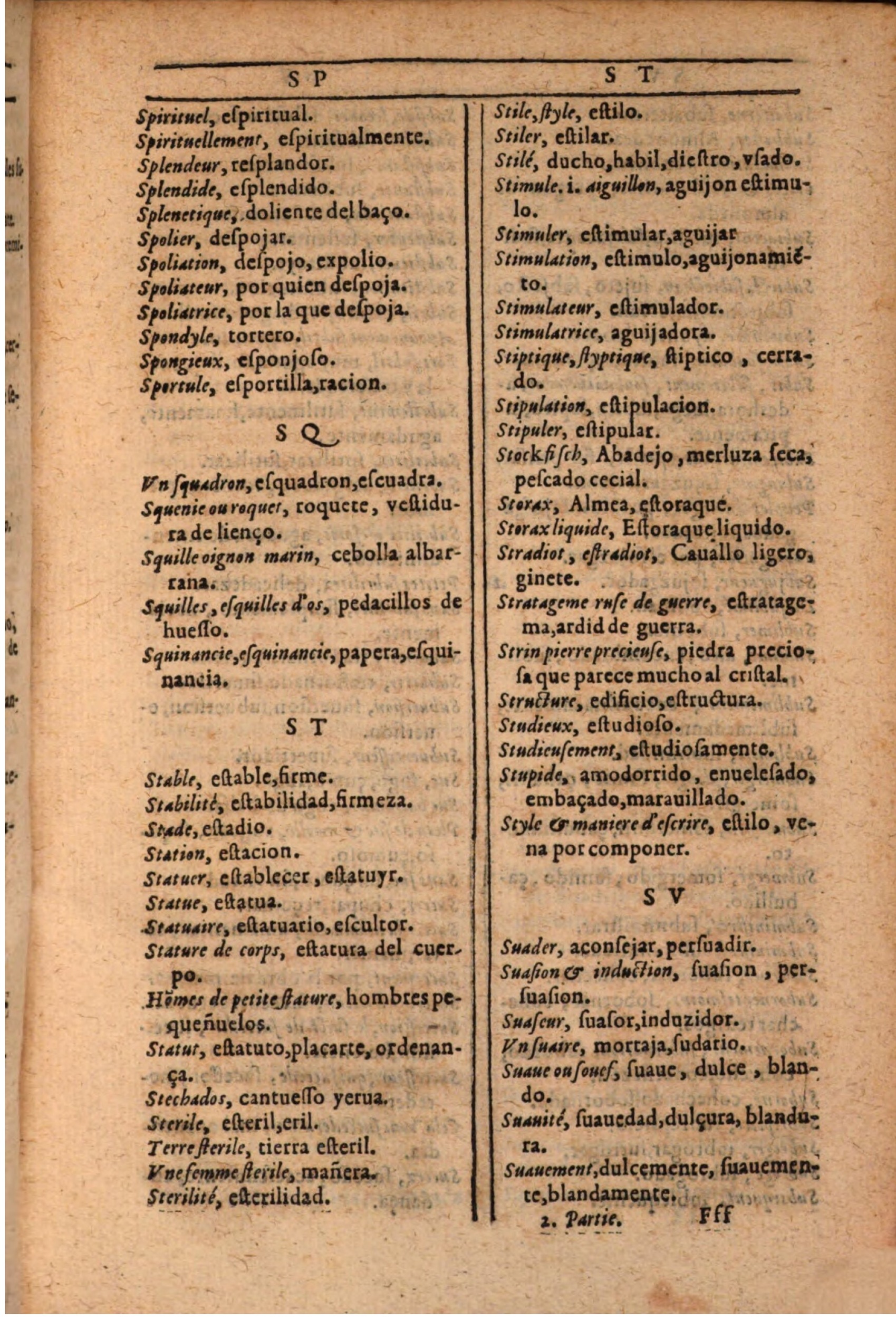1607 - Marc Orry - Trésor des deux langues espagnole et française (Seconde partie) - BSB Munich