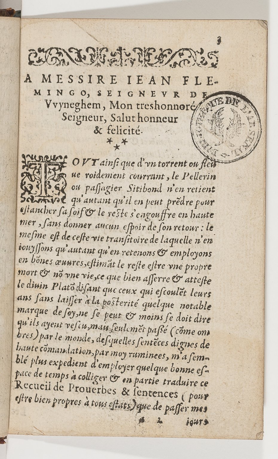 1577 - Jean d’Ogerolles - Trésor de sentences dorées - BnF Arsenal