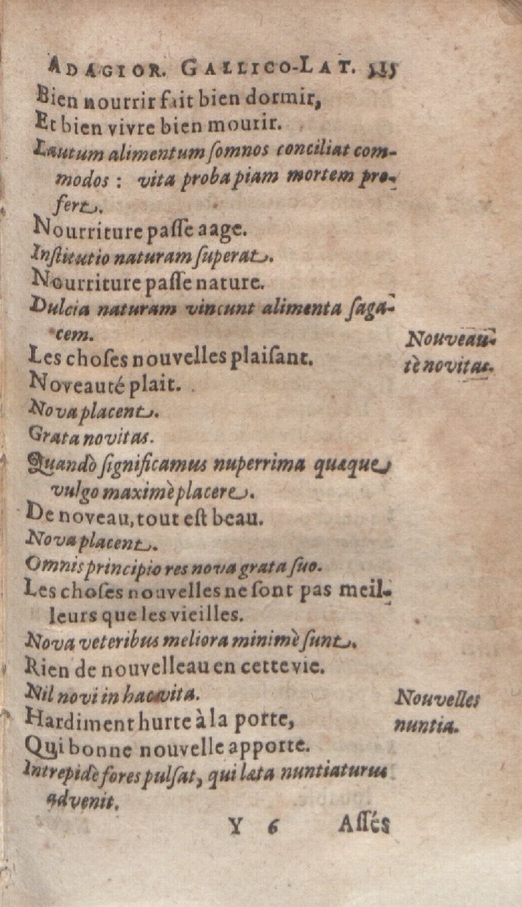 1612 - Dominicus Custos - Trésor des proverbes français  - Bibliopol-Olomuc