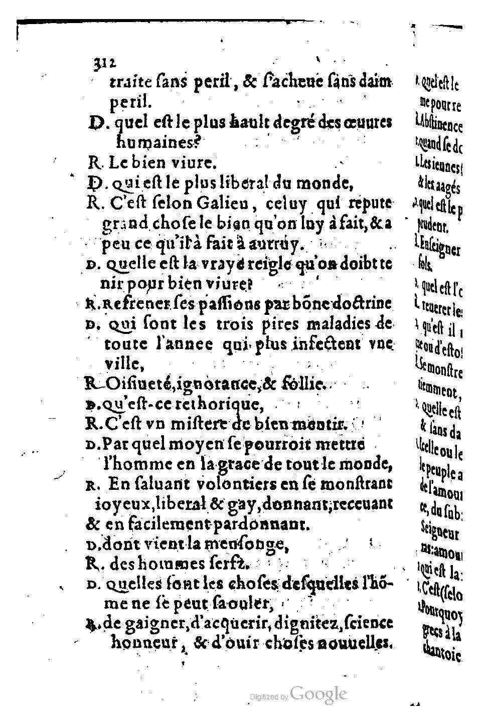 1582 - Nicolas Bonfons - Trésor des sentences dorées - BM Lyon