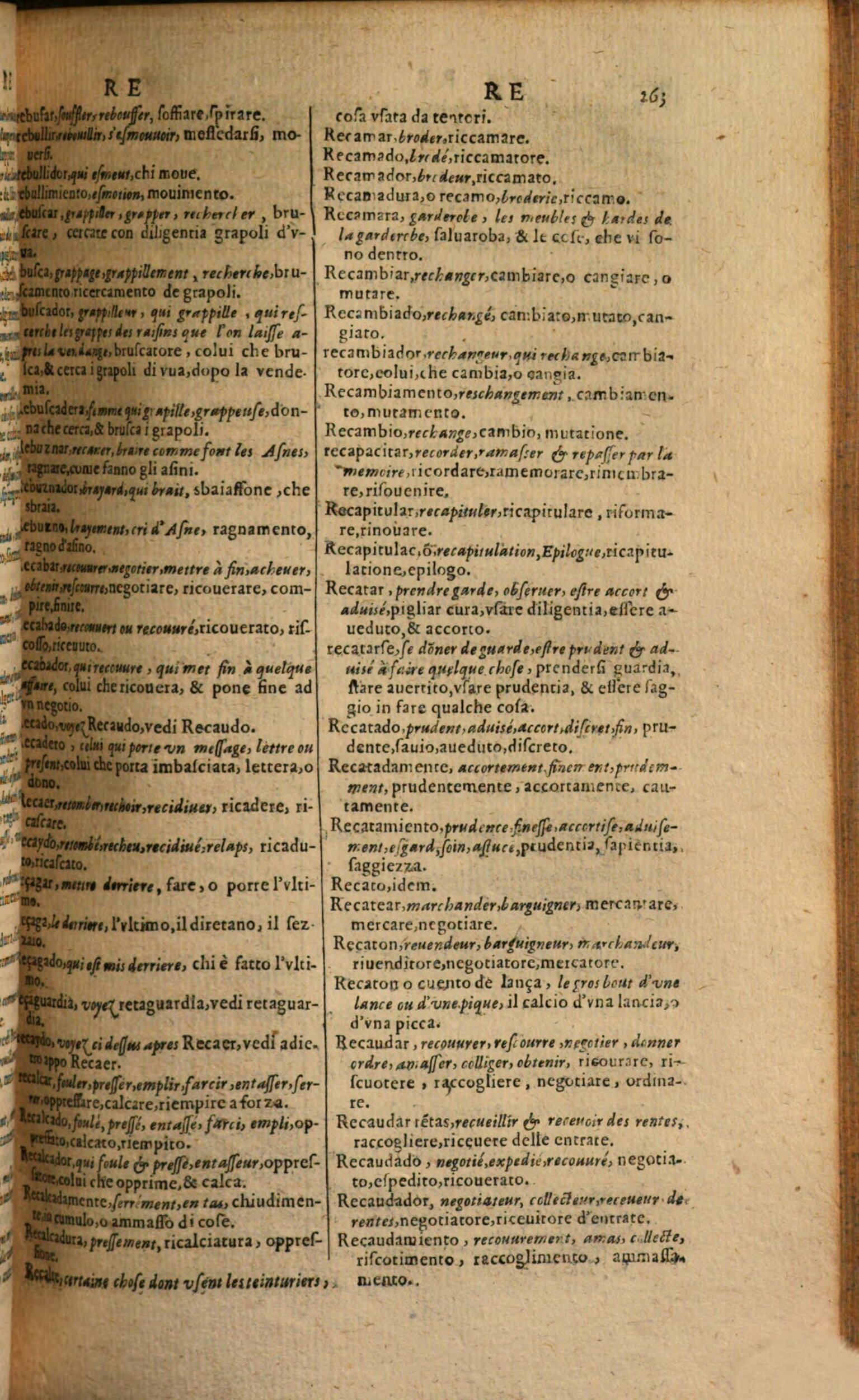 1617 - Samuel Crespin - Trésor des trois langues espagnole, française et italienne (Première partie) - Regensburg